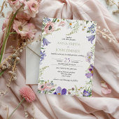 Classy Lilac Lavender Wildblumen Elegante Hochzeit Einladung