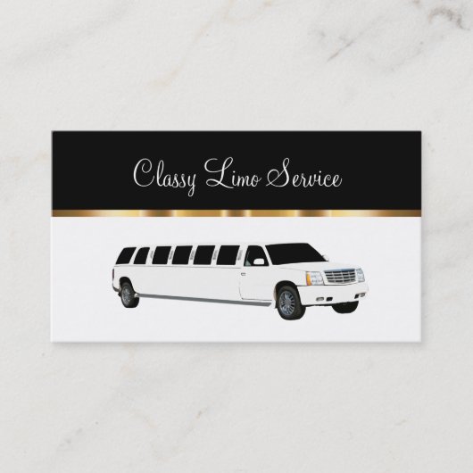 Classy Limousine Rental Driver Visitenkarte (Vorderseite)