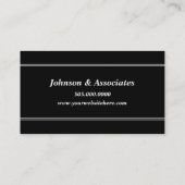 Classy Line White auf Black Beruflich Visitenkarte (Rückseite)