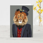 Classy Lion Karte (Gelbe Blume)