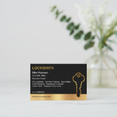 Classy Locksmith Gold House Key Business Cards Visitenkarte (Stehend Vorderseite)