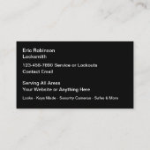 Classy Locksmith Security Business Cards Visitenkarte (Rückseite)