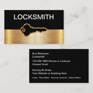 Classy Locksmith Security Business Cards Visitenkarte