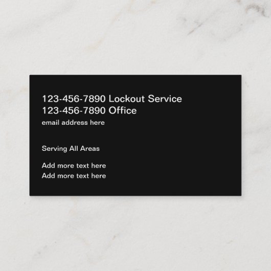 Classy Locksmith Visitenkarte (Rückseite)