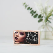 Classy Logo Foto Stilvolle Peach Frame Herz Luxe Visitenkarte (Stehend Vorderseite)