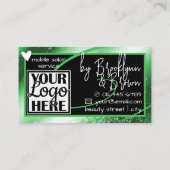 Classy Logo Foto Stilvolles Green Frame Heart Luxe Visitenkarte (Rückseite)