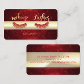 Classy Luxury Elegant , Glitzer Lashes, Red Bokeh Visitenkarte (Vorne/Hinten)
