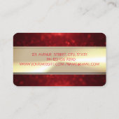 Classy Luxury Elegant , Glitzer Lashes, Red Bokeh Visitenkarte (Rückseite)