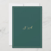 Classy luxury green gold glitter RSVP Einladung (Rückseite)