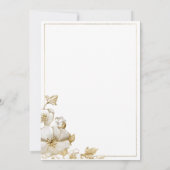 Classy luxury white and gold floral Wedding Einladung (Rückseite)