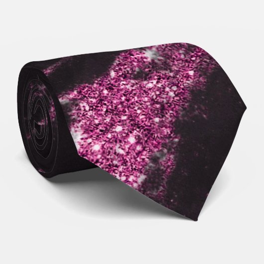 Classy Magenta Pink Black Marble Muster Krawatte (Gerollt)