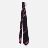 Classy Magenta Pink Black Marble Muster Krawatte (Rückseite)