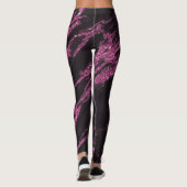 Classy Magenta Pink Black Marble Muster Leggings (Rückseite)
