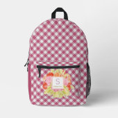 Classy Magenta Red Pink Gingham Karo Pattern Bedruckter Rucksack (Vorderseite)