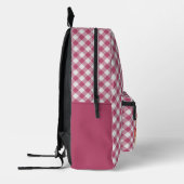 Classy Magenta Red Pink Gingham Karo Pattern Bedruckter Rucksack (Links)