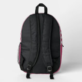 Classy Magenta Red Pink Gingham Karo Pattern Bedruckter Rucksack (Rückseite)