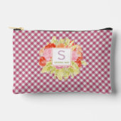 Classy Magenta Red Pink Gingham Karo Pattern Zubehörtasche (Vorderseite)