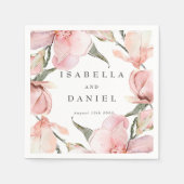Classy Magnolia Personalisiert Wedding Napkins Serviette (Vorderseite)