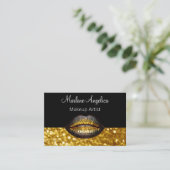 Classy Makeup Artist Glitzy Lips Business Card Visitenkarte (Stehend Vorderseite)