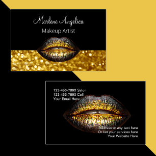 Classy Makeup Artist Glitzy Lips Business Card Visitenkarte
