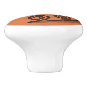 Classy Mandarin-Orange Curly Wirbel Keramik Knob Keramikknauf (Seitenansicht)