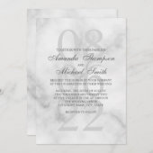 Classy Marble Elegant Wedding Einladung (Vorne/Hinten)