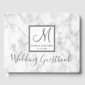 Classy Marble Mit Monogramm Wedding Gästebuch (Vorderseite)