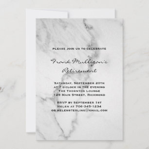 Classy Marble Rentirement Party Einladung