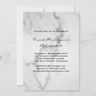 Classy Marble Rentirement Party Einladung