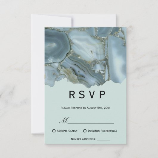 Classy Marble UAWG Wedding RSVP Karte (Vorderseite)