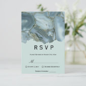 Classy Marble UAWG Wedding RSVP Karte (Stehend Vorderseite)