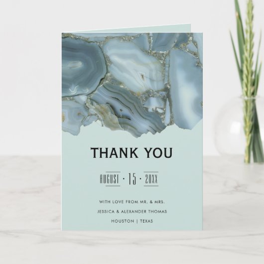 Classy Marble Wedding Vielen Dank Dankeskarte (Vorderseite)