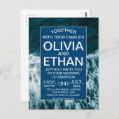 Classy Marinebadestrand - Einladung Postkarte (Vorne/Hinten)