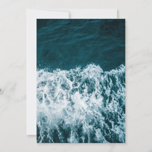 Classy Marinebadestrand Hochzeit Einladung (Rückseite)