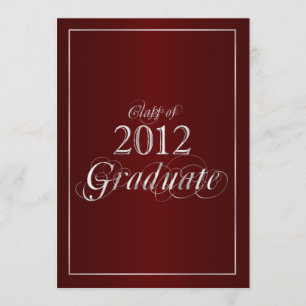 Classy Maroon und Silver 2012 Graduate Invitation Einladung