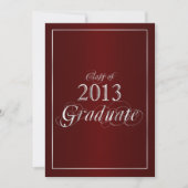 Classy Maroon und Silver 2013 Graduate Invitation Einladung (Vorderseite)