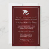 Classy Maroon und Silver 2013 Graduate Invitation Einladung (Rückseite)