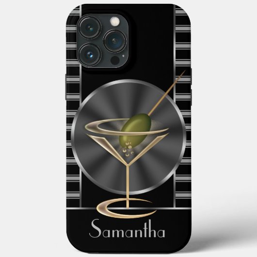 Classy Martini Cocktail Glass Personalisiert Case-Mate iPhone Hülle (Rückseite)
