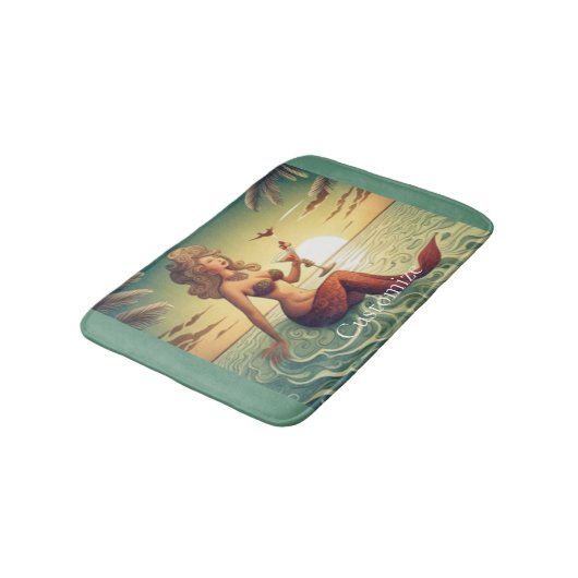 Classy Martini Mermaid Thunder_Cove Badematte (Schrägansicht)
