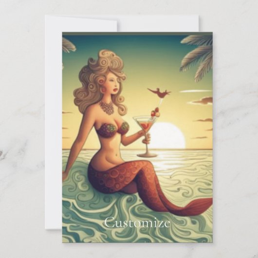 Classy Martini Mermaid Thunder_Cove Einladung (Vorderseite)