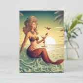 Classy Martini Mermaid Thunder_Cove Einladung (Stehend Vorderseite)