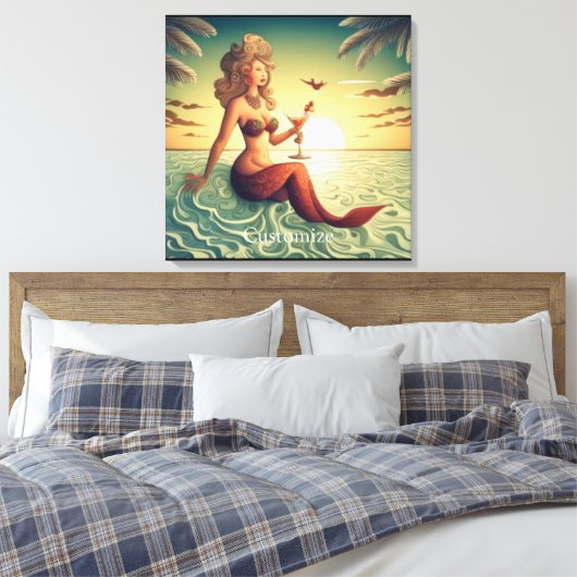 Classy Martini Mermaid Thunder_Cove Leinwanddruck (Insitu (Schlafzimmer))