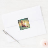 Classy Martini Mermaid Thunder_Cove Quadratischer Aufkleber (Umschlag)