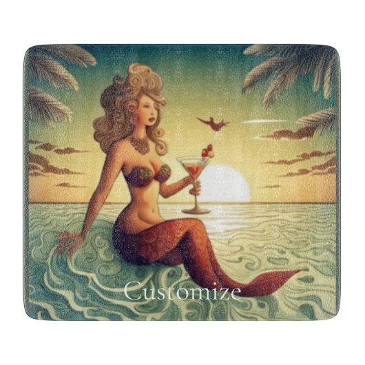 Classy Martini Mermaid Thunder_Cove Schneidebrett (Vorderseite)