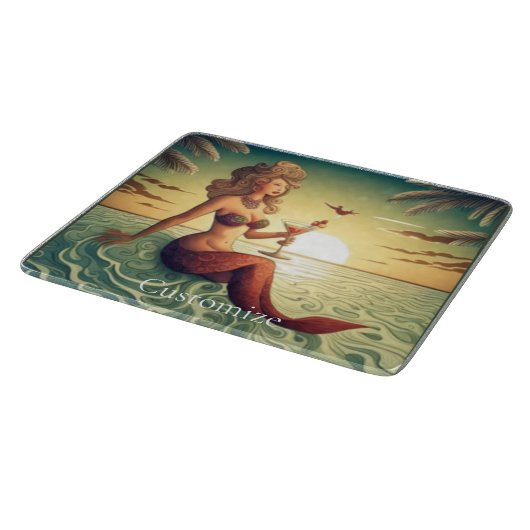 Classy Martini Mermaid Thunder_Cove Schneidebrett (Ecke)