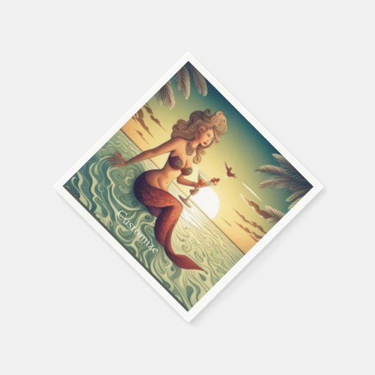 Classy Martini Mermaid Thunder_Cove Serviette (Ecke)