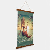 Classy Martini Mermaid Thunder_Cove Wandteppich Mit Holzrahmen (Gewinkelt)