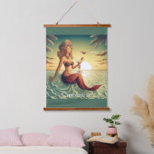 Classy Martini Mermaid Thunder_Cove Wandteppich Mit Holzrahmen (Schlafzimmer)