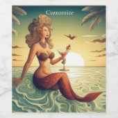 Classy Martini Mermaid Thunder_Cove Weinetikett (Einzelnes Label)