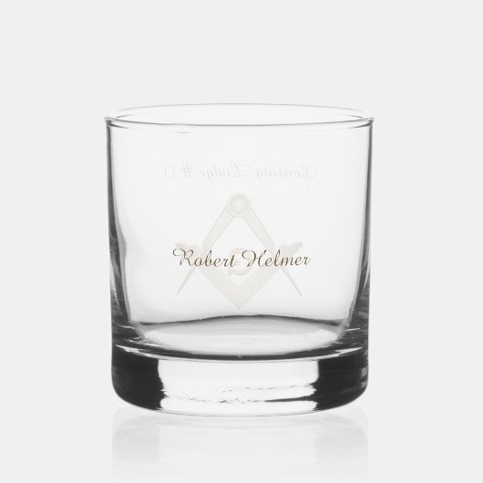 Classy Masonic Mit Monogramm Whiskyglas (Rückseite)